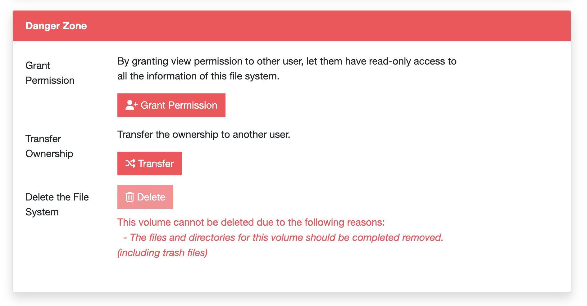 Destroy requires purging data first