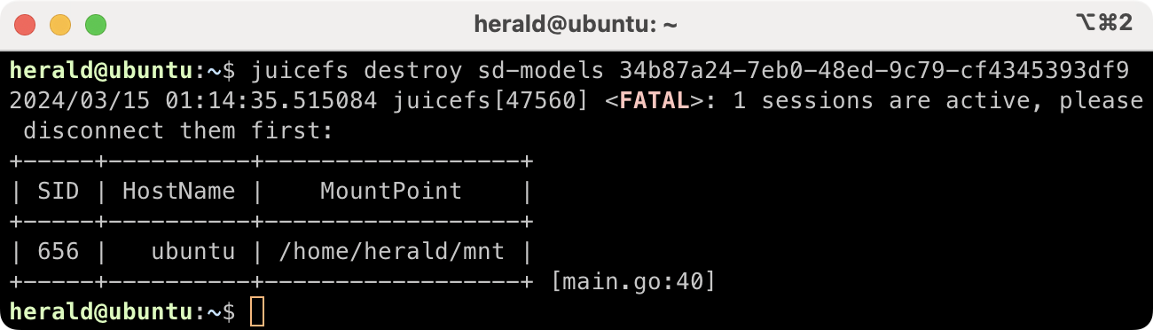 Prompt for unmounting the file system