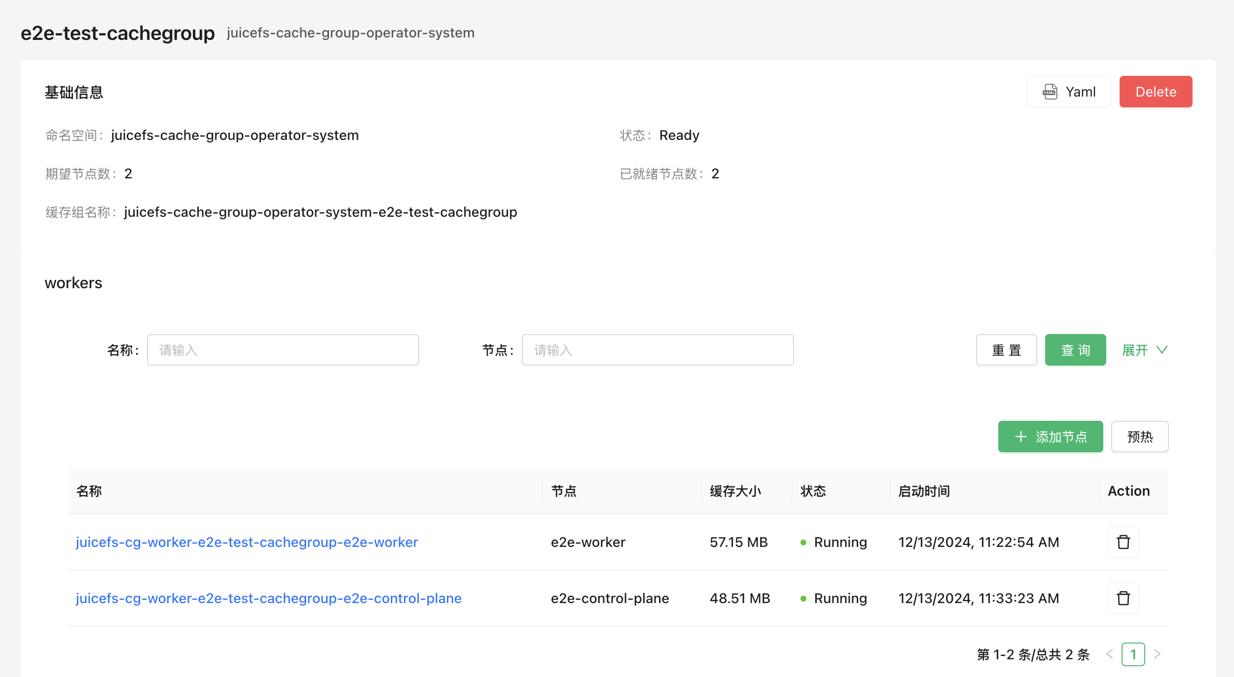 Cache Group Dashboard